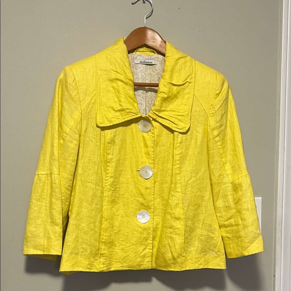 Steilmann Yellow Women's Blazer- 100% linen